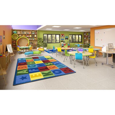 Joy Carpets Colorful Learning Nylon 7'8" x 10'9" Machine Tufted Rug, Multicolored (2066D)