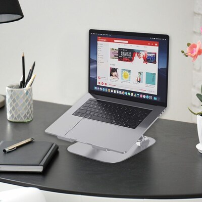 OTM Essentials Aluminum Adjustable Laptop Riser Stand, Gray (OB-A2A)