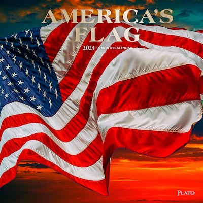 2024 Plato Americas Flag 12 x 24 Monthly Wall Calendar (9781975466237)