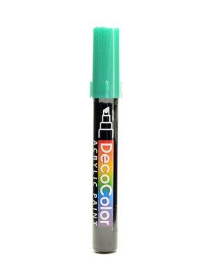 Marvy Uchida Decocolor Acrylic Paint Markers Metallic Green Chisel Tip [Pack Of 6]