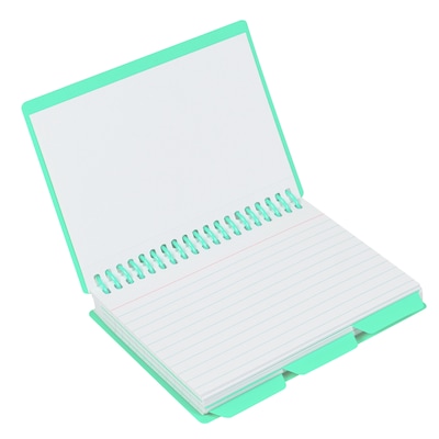 C-Line 3 x 5 Spiral Bound Index Card Notebook with Index Tabs, Lined, Assorted Colors, 6/Pack (CLI