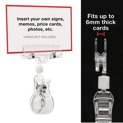 Global Printed Products Card Holder, 3.125" x 2 ", Clear Plastic, 10/Pack (CLIP-10PK)