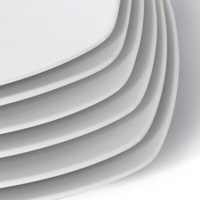 Elama Professional 10.75" Porcelain Dinner Plates, White, 12/Set (935121728M)