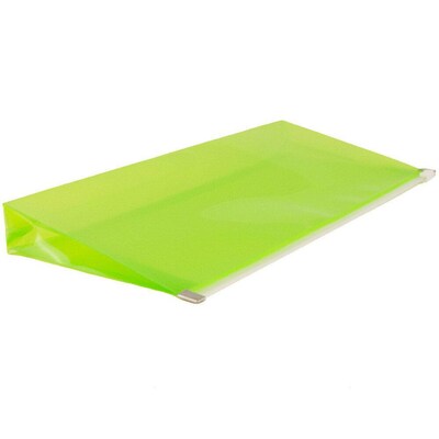 JAM Paper Premium Plastic Expanding Wallet with Zipper Closure, 5" x 10", Lime Green, 3/Pack (921Z1LIX3)