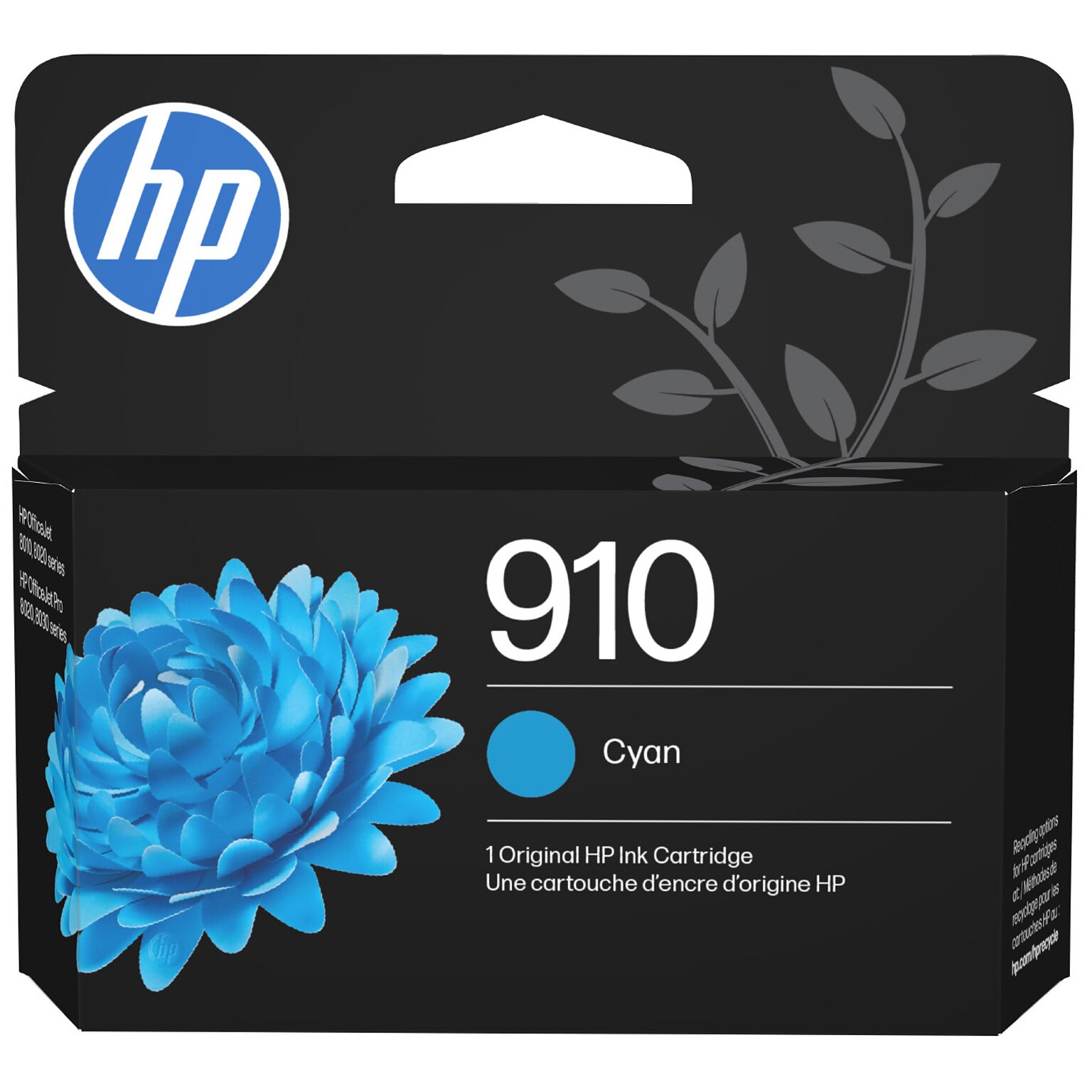 HP 910 Cyan Standard Yield Ink Cartridge, Prints Up to 315 Pages (3YL58AN#140)