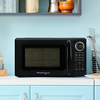 Nostalgia Retro 0.7 cu. ft. Countertop Microwave, Black (NRMOPMSW7BK6A)