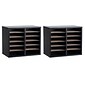 AdirOffice 500 Series 12 Compartment Literature Organizers, 20 x 11.8, Black, 2 Pack (500-12-BLK-2