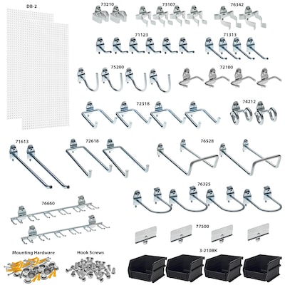 Triton Products DuraBoard Kit, (2) 24 x 48 x 1/4 Pegboards, 48 Hooks and 4 Bins (DB-2KIT)