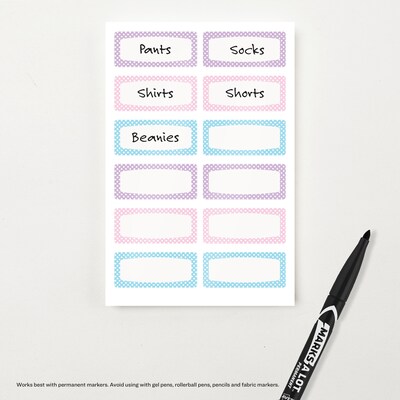 Avery Multipurpose Labels, Matte Assorted, 12 Labels/Sheet, 2 Sheets/Pack (40775)