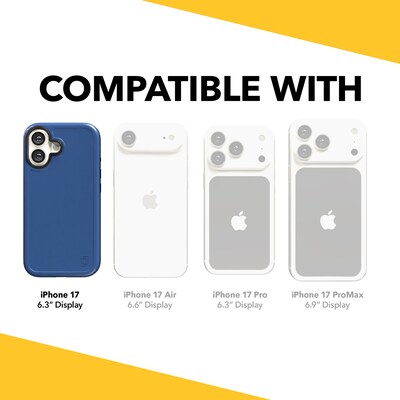 cellhelmet Fortitude MagSafe Phone Case for Apple iPhone 17, Bermuda Blue (CF-121-BLU)