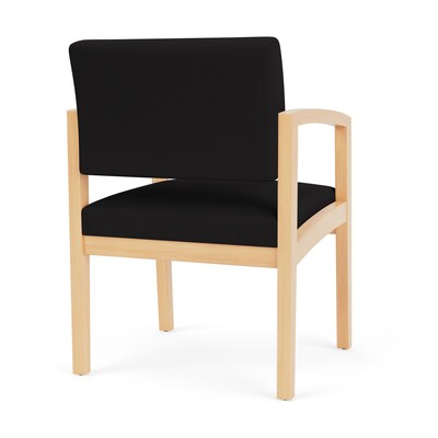 Lesro Lenox Wood Fabric Guest Chair, Open House Black/Natural (LW1101.WNA-01OHBK)