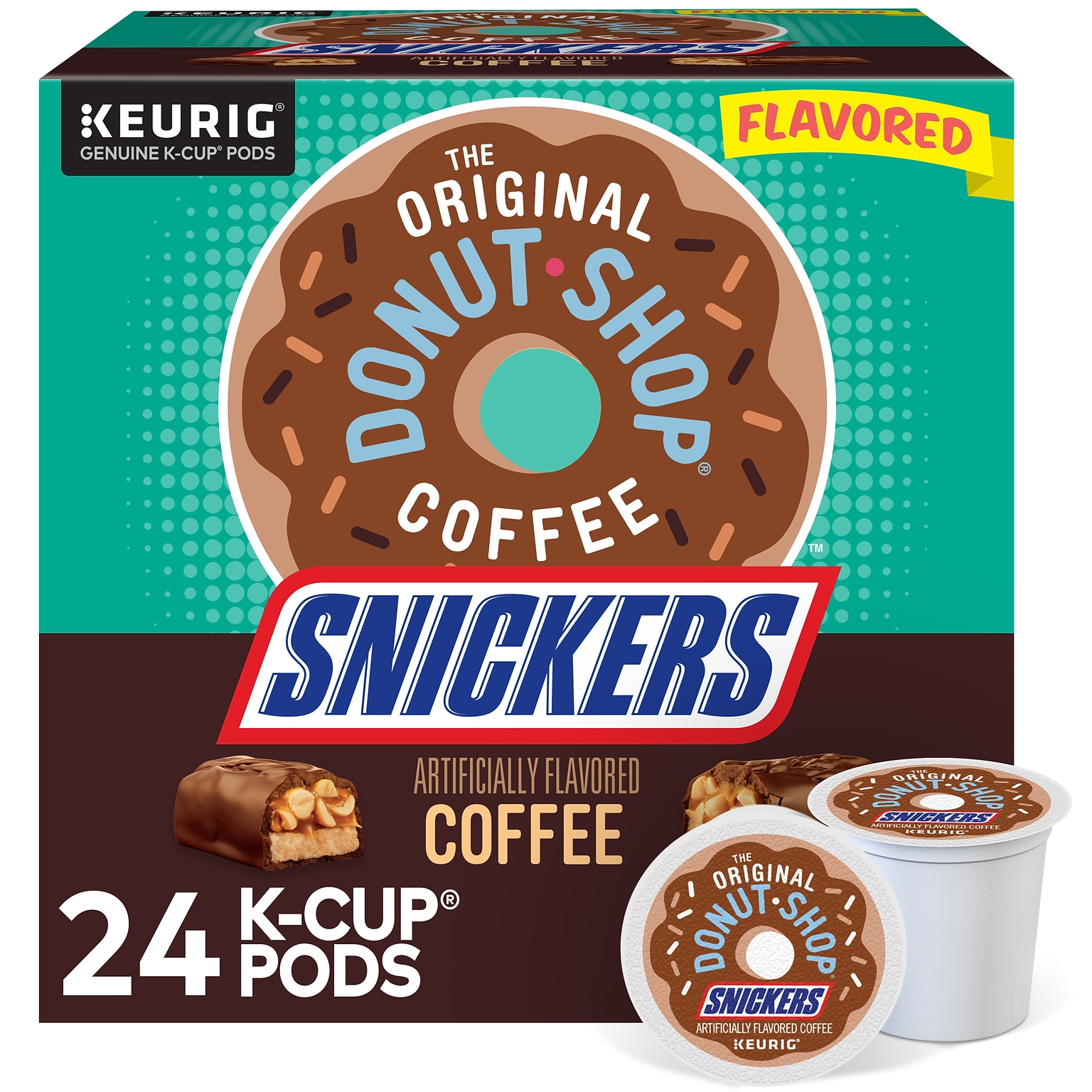 The Original Donut Shop Snickers Coffee, Light Roast, 0.33 oz. Keurig® K-Cup® Pods, 24/Box (5000367239)