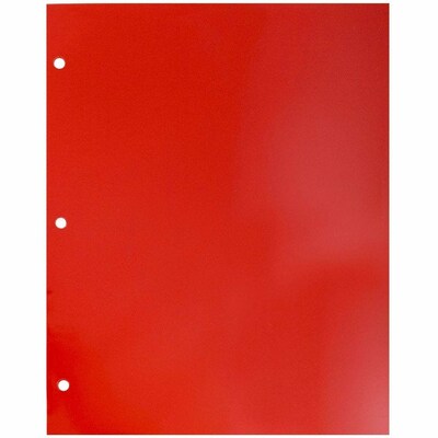 JAM Paper Glossy Glossy 3-Hole Punched 2 Pocket Cardstock Folder, Red, 25/Pack (385GHPRED)
