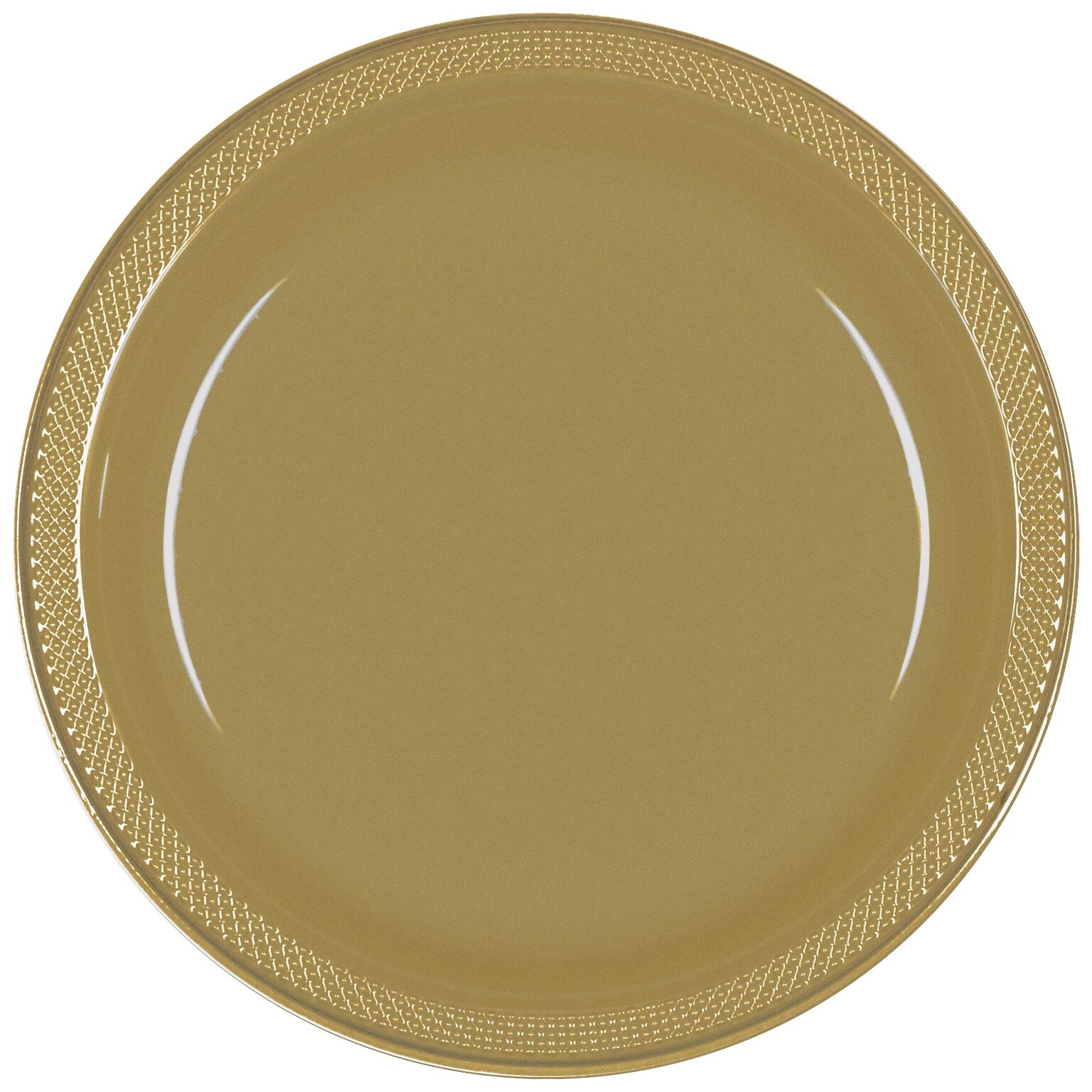 Party City 10.25 Plastic Plates, Gold, 20 Plates/Pack (AM43015-19-ST)