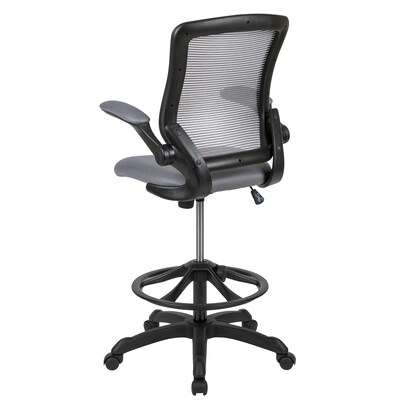 Flash Furniture Mesh Ergonomic Drafting Chair with Adjustable Foot Ring and Lumbar Support, Dark Gray (BLZP8805DDKGY)