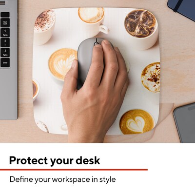 Staples TECH Non-Skid Mouse Pad, COFFEE SHOP (ST63284)