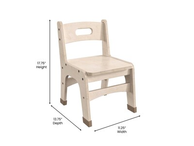 Flash Furniture Bright Beginnings Wooden Classroom Chair, Brown, 2 Pieces/Set (MK-KE24435-GG)