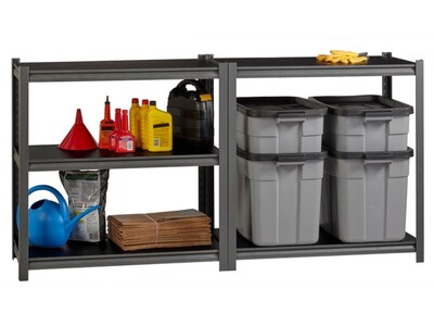 Lorell Iron Horse Riveted Shelving Unit, 3200 lb. Capacity, 36"W x 18"D x 72"H, Black (LLR59701)