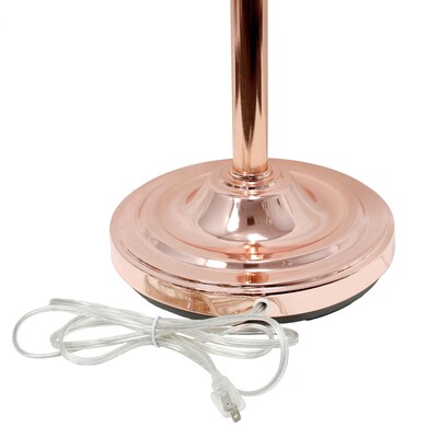 Lalia Home Torchiere Floor Lamp with 2 Reading Lights and Scalloped Glass Shades, Rose Gold (LHF-3002-RG)