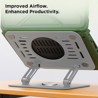 Uncaged Ergonomics 10.2" x 10" Metal Swivel Laptop Stand 2.0, Silver  (SLS-Silver)