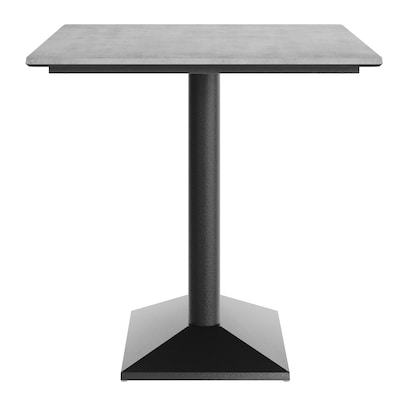 Flash Furniture Acadia Wooden Dining Table with Dual Column Base, 30"D x 48"W, Gray Faux Concrete/Black Base (ST3048CGTB002B)