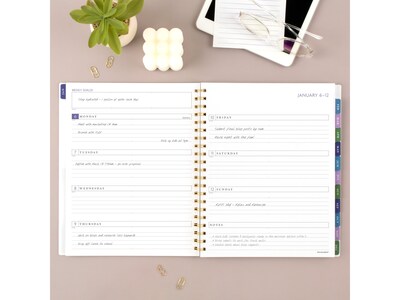 2025 AT-A-GLANCE Badge Floral 8.5 x 11 Weekly & Monthly Planner, Poly Cover, Multicolor (1722F-905
