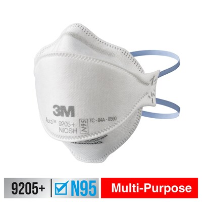 3M Aura N95 Particulate Respirator, White, 20/Pack (9205P-20-DC)