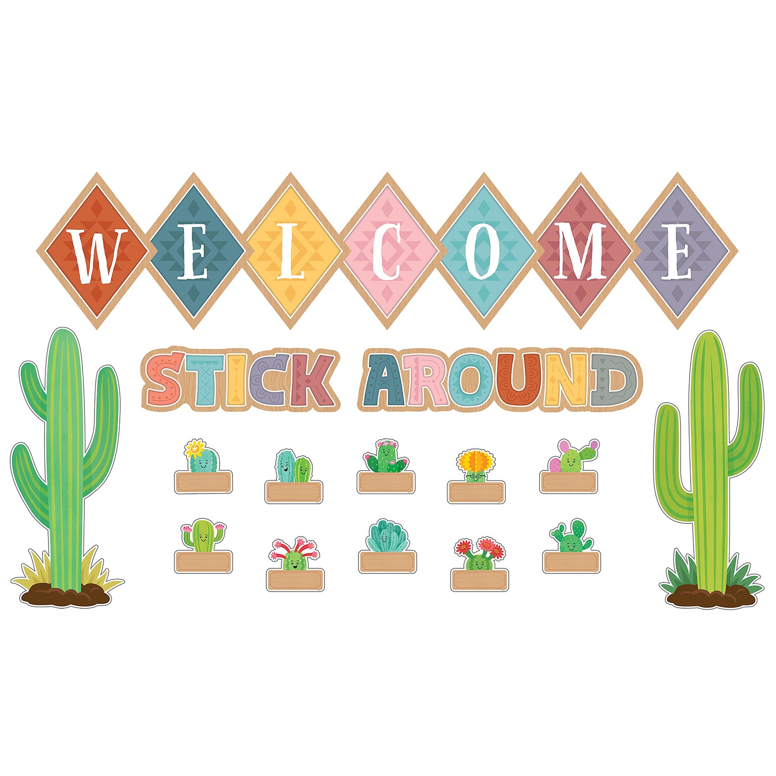 Teacher Created Resources Happy Cactus Crew Welcome Bulletin Board Set, 48/Set (TCR6953)