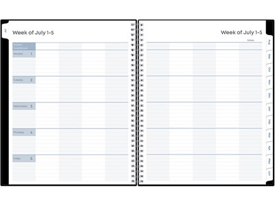2024-2025 Blue Sky Teacher Lesson 8.5" x 11" Academic Weekly & Monthly Planner, Plastic Cover, Black (134433-A25)