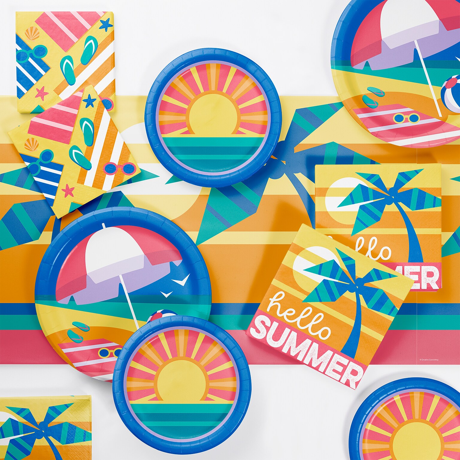 Say Hooray! Summer Sun Disposable Party Tableware Set, 49/Pack (DTC9635E2A)