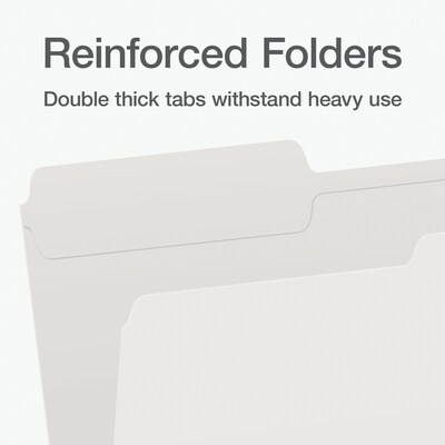 Pendaflex Heavy Duty File Folder, 1/3-Cut Tab, Assorted, Legal Size, White, 100/Box (1007034)