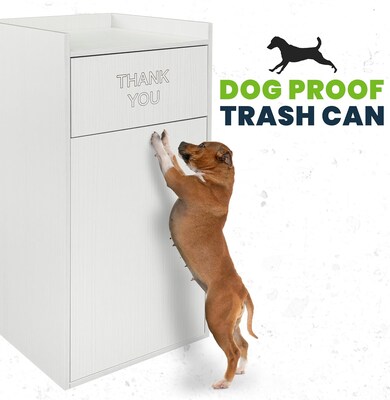 Alpine Industries Wood Trash Can, 40 Gallon, White (476-WHI)