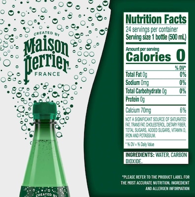 Perrier Sparkling Mineral Water, 16.9 oz., 24 Bottles/Carton (NEN62088)
