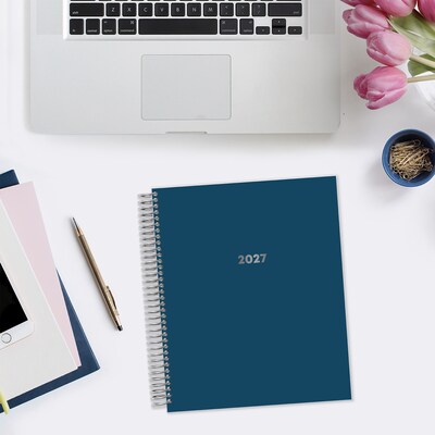 2027 Blue Sky Livewell 7" x 9" Calendar Year Weekly & Monthly Planner, Plastic Cover, Navy (161836)