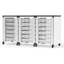 Luxor Mobile 18-Section Modular Classroom Storage Cabinet, 28.75H x 18.2D, White (MBS-STR-31-18S)