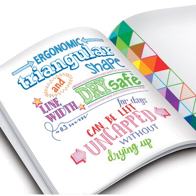 Staedtler Triplus Felt Pens, Super Fine Point, Assorted Ink, 20 Pens/Pack (334 SB20)