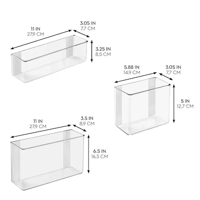 iDESIGN Magnetic Organizers, Clear, 3/Set (95615C3)