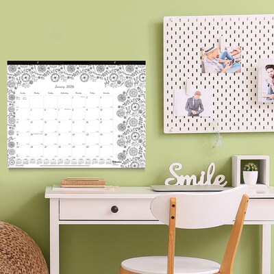 2026 Blueline DoodlePlan 22" x 17" Monthly Desk Pad Calendar, Black/White (C2917311)
