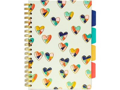 Carpe Diem Floral Love 5-Subject Subject Notebooks, 7.09" x 10", College Ruled, 100 Sheets, Assorted Colors, 3/Pack (9033-CD)