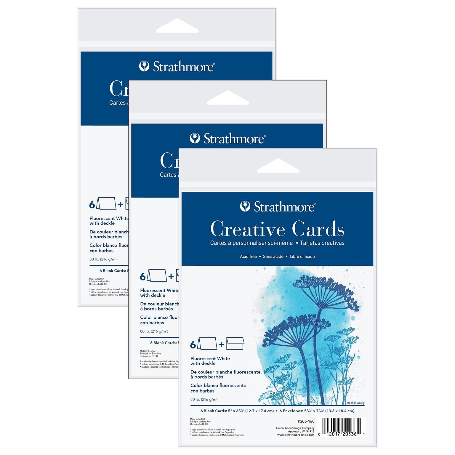 Strathmore Creative Cards & Envelopes, 6.875 x 5, White, 6/Sheets, 3/Bundle (STTP205160-3)