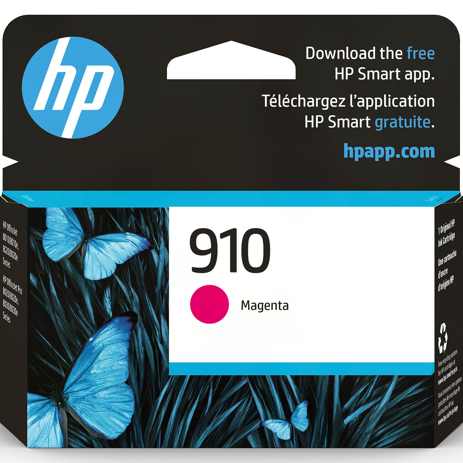 HP 910 Magenta Standard Yield Ink Cartridge, Prints Up to 315 Pages (3YL59AN#140)