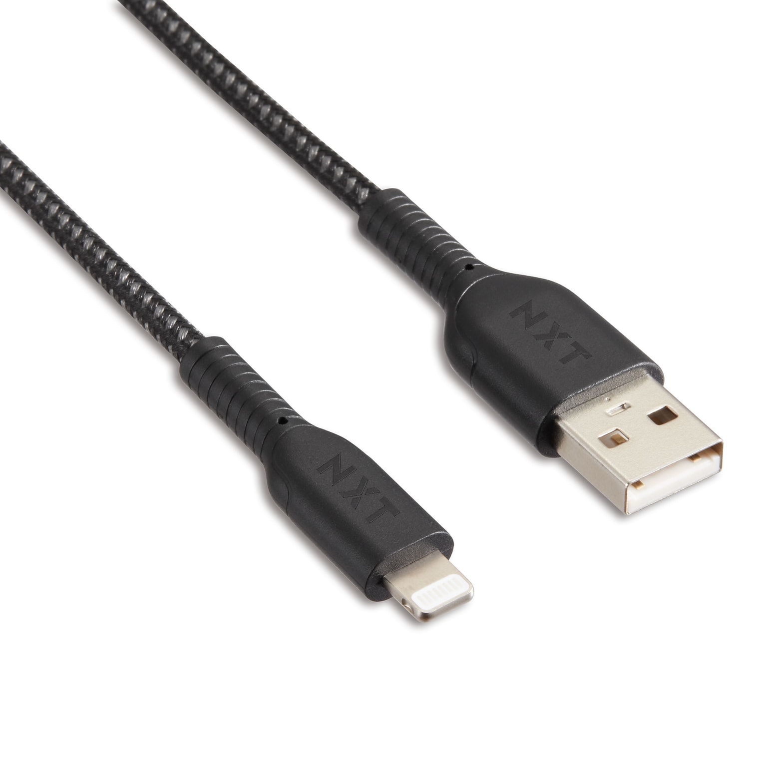 NXT Technologies™ 4 Ft. Braided Lightning to USB Cable, Black (NX54354)