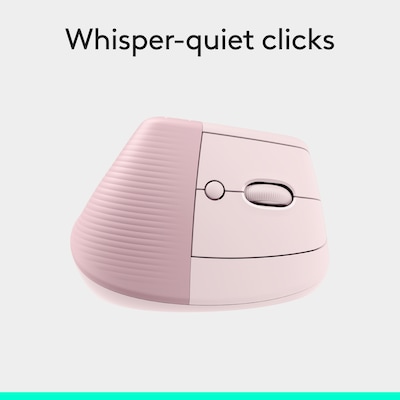 Logitech Lift Vertical Wireless Ergonomic Optical Mouse, Rose (910-006472)