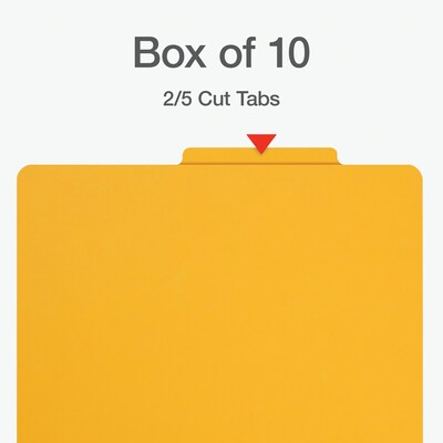 Pendaflex Heavy Duty Classification Folder, 2-Dividers, 2 Expansion, Letter Size, Yellow, 10/Box (1