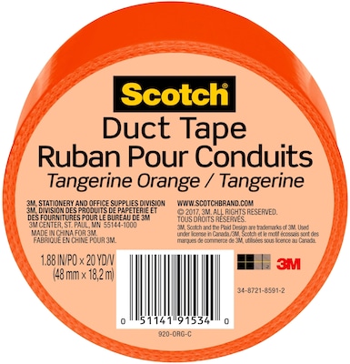 Scotch Duct Tape, 1.88 x 20 yds., Orange (920-ORG-C)