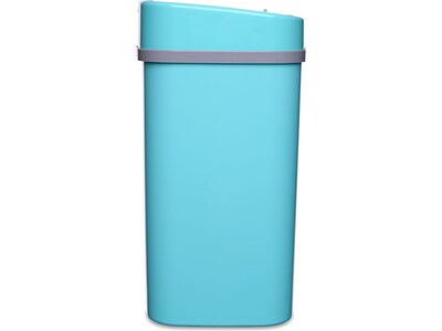Nine Stars Plastic Sensor Trash Can, 3.2-Gallon, Teal Blue (DZT-12-5TB)