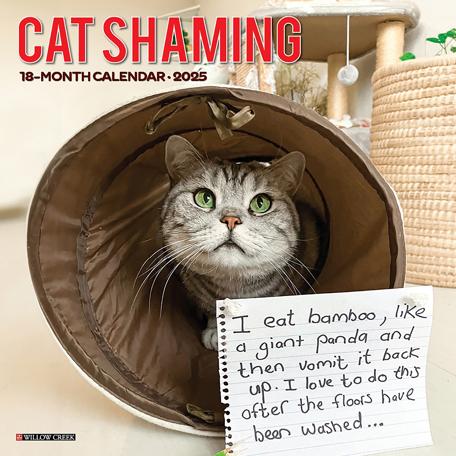 2025 Willow Creek Cat Shaming 12 x 12 Monthly Wall Calendar (42205)