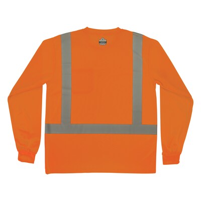 Ergodyne GloWear 8284 High Visibility Long Sleeve T-Shirt, ANSI Type R Class 2, Orange, Large (21914)