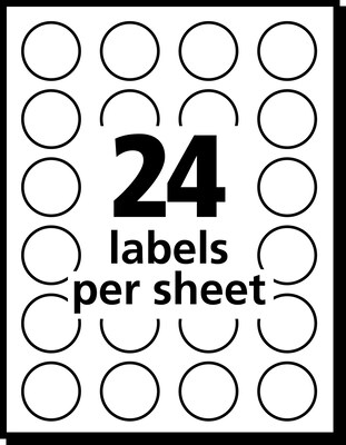 Avery Laser Color Coding Labels, 3/4" Dia., Neon Red, 24 Labels/Sheet, 42 Sheets/Pack (5467)