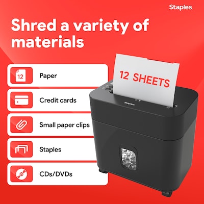 Staples 12-Sheet Micro-Cut Multi-Media Shredder (ST62152)